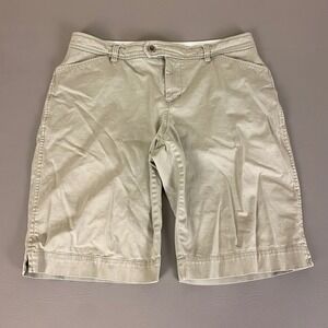 Sonoma Life‎ Style Shorts Women's Size 10  Khaki Bermuda Cotton Blend Casual *